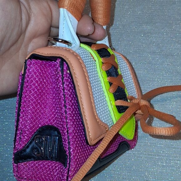 STEVE MADDEN BDORAA Mini Flap Top Crossbody Mini sporty Bag Purse Orange Pink - Picture 4 of 5